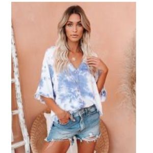 VICI Skyline tie dye Button down top